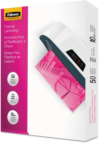 Fellowes 52042 Bolsas de laminación, carta, 10 mil, 11-1/2 pulgadas x 9 pulgadas, 50/PK, brillante, CL