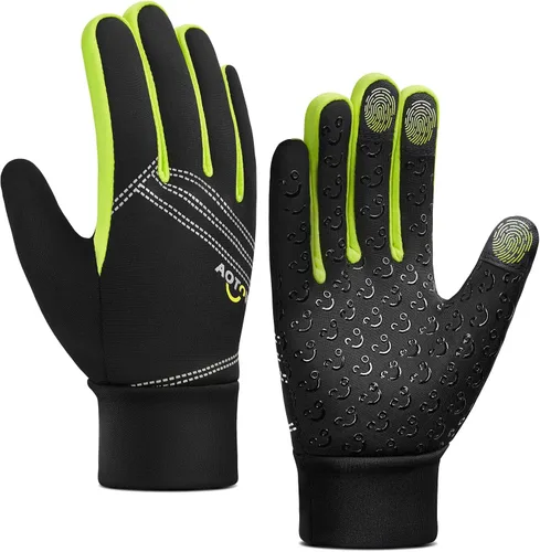 Guantes de ciclismo cálidos de invierno para niños, guantes para pantalla táctil para clima frío para niños, montar en bicicleta y fútbol con agarre