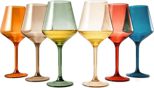 Miniatura 13 de The Wine Savant - Juego de 6 copas de champán de plástico acrílico estilo europeo Copas de champán coloreadas reutilizables para brindis 100%
