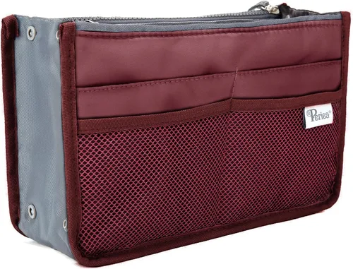 Periea - Organizador de bolso de mano con inserto - Chelsy - 28 colores disponibles - Pequeño, mediano o grande, Rojo, S