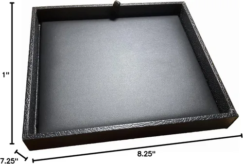 Miniatura 10 de N'icePackaging - Bandeja de dados acolchada negra de lujo con bolsa de dados de viaje de arpillera marrón - para juegos de rol/mesa/D&D 5e / rodar
