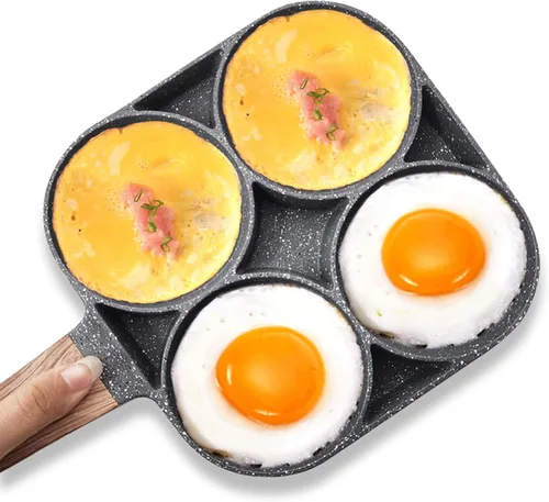 Miniatura 7 de yarlung Sartén de 4 tazas con cepillo para aceite, sartén antiadherente para huevos escalfados, sartén para panqueques para hamburguesas, tortillas