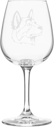 Miniatura 184 de Copa de vino de 12.75 onzas con diseño de perro grabado