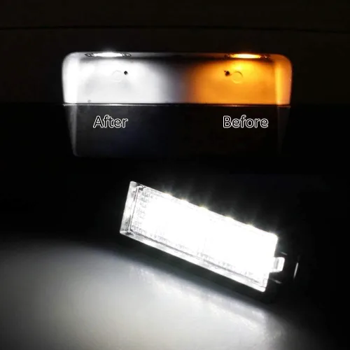 Miniatura 3 de Conjunto de lámpara LED para placa de matrícula para Dodge Charger Challenger Chrysler 300 Pacifica Jeep Compass 6000K Dimond White 2015-2019
