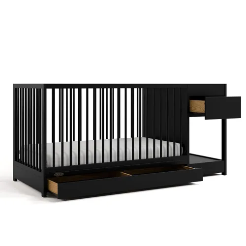Miniatura 28 de Graco Teddi, Mini cuna convertible 4 en 1 con colchón adicional resistente al agua (negro) – Certificado GREENGUARD Gold, colchón de 7 cm incluido
