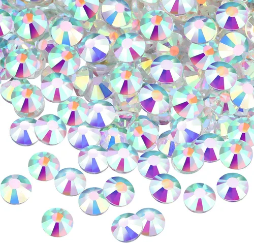 Miniatura 8 de EBOOT Paquete de 1440 gemas redondas de diamantes de imitación de cristal con parte trasera plana, para arte de uñas y decoración de maquillaje