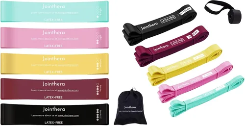 Bandas de resistencia de alta calidad sin látex para entrenamiento, juego de 5 + bolsa de transporte y bandas de potencia de asistencia sin látex