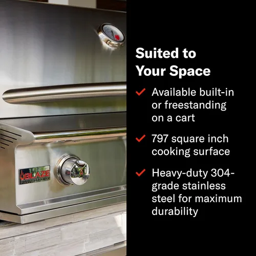 Miniatura 5 de Blaze Professional LUX - Parrilla de gas natural integrada de 3 quemadores de 34 pulgadas Barbacoa de acero inoxidable al aire libre con quemador
