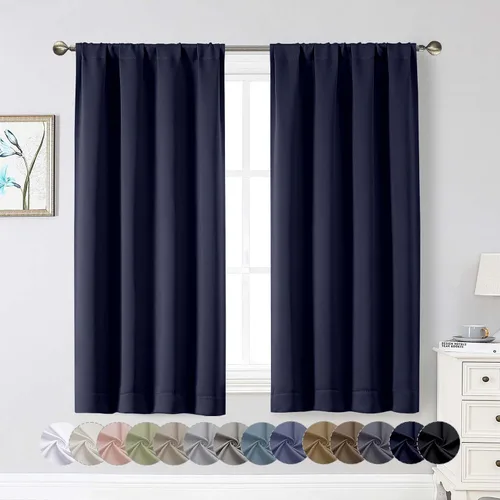 Miniatura 224 de Cortinas opacas para dormitorio, sala de estar, juego de 2 paneles de 54 pulgadas de largo, cortinas de oscurecimiento de habitación con aislamiento