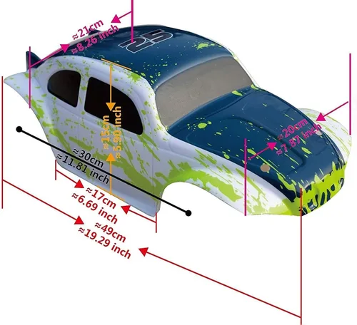 Miniatura 8 de SummitLink Cuerpo Personalizado Compatible para Coche o Camión RC de Escala 1/10 y 1/8 (Camión no Incluido) (Rosa Barrenario sobre Negro)