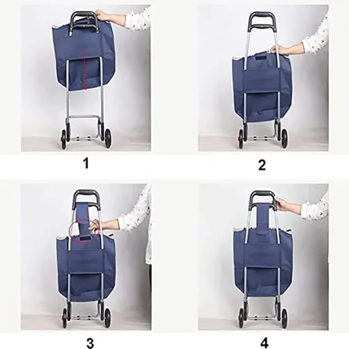 Miniatura 5 de Bolsa de repuesto para carrito de compras, bolsa de carrito de 41 L para carrito de compras, bolsa de almacenamiento impermeable de tela Oxford