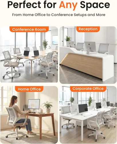 Miniatura 7 de NEO CHAIR Silla de escritorio de oficina para computadora, ergonómica de malla para juegos, asiento trasero medio con cómodo soporte lumbar, altura