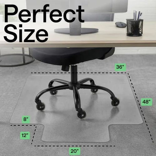 Miniatura 6 de GORILLA GRIP Tapete antideslizante para silla de oficina para suelos de alfombra, deslizamiento suave de 36 x 48 pulgadas debajo del escritorio