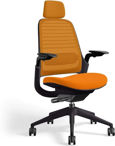 Miniatura 12 de Steelcase Silla de oficina serie 1 con reposacabezas, marco de grafito, regaliz Cogent Connect