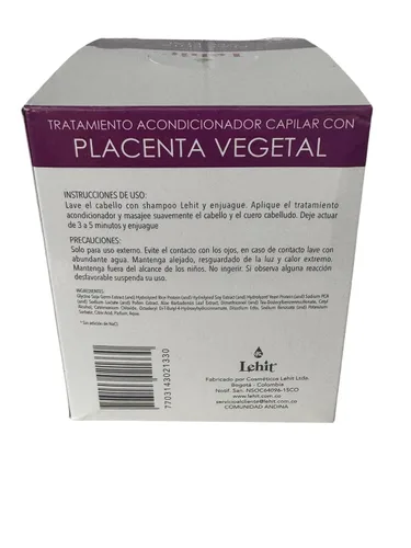 Miniatura 3 de Lehit Tratamiento Acondicionador Capilar con Placenta Vegetal caja x 20 de 1.06 oz.