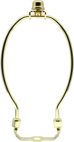 Miniatura 10 de Kit de soporte de arpa de pantalla de 6 pulgadas con marco de cuerno resistente con tapa de remate de lámpara sólida para lámparas de mesa y pie