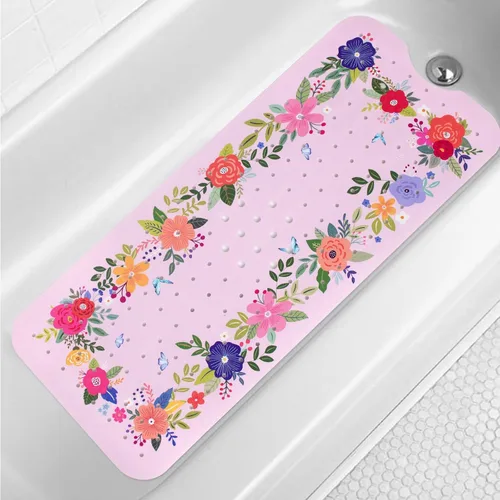 Miniatura 20 de Tapete de baño turquesa antideslizante de 40 x 16 pulgadas, extra largo, antideslizante, para bañera, tapete moderno de arte abstracto, tapete
