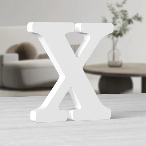 Miniatura 25 de AOCEAN Letras de madera grandes blancas de 10 pulgadas, letras de madera sin terminar para decoración de pared, letras decorativas de pie