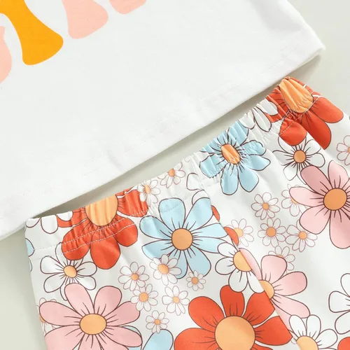 Miniatura 42 de Eadrioss Ropa para bebé niña pequeña, traje de campana de manga corta, camisa de flores para niños, pantalones florales acampanados, ropa de verano