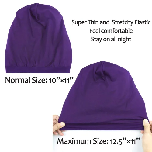 Miniatura 123 de Alnorm - Gorro con forro de satén y suave banda elástica para hombres y mujeres, talla única Se ajusta a la mayoría
