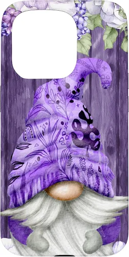 Miniatura 14 de Cute Purple Aesthetic Anemones Flower Pattern Lavender Gnome Case for iPhone 17