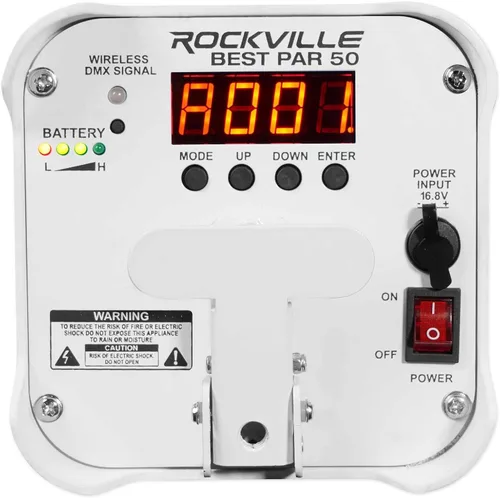 Miniatura 7 de 8 Rockville Best PAR 50 - Luces de lavado recargables blancas inalámbricas DMX+RGBWA+UV