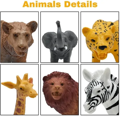 Miniatura 3 de Figuras de animales de safari, juguetes de animales de zoológico de plástico para niños pequeños de 1 a 3 años, figuras realistas de animales