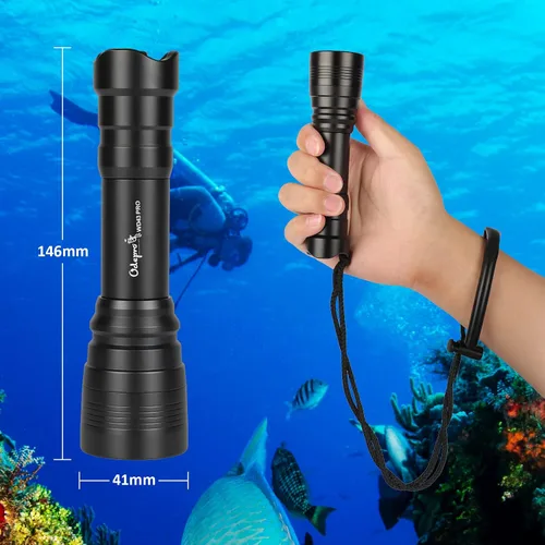 Miniatura 4 de WD43PRO - Linterna de buceo recargable de 1050 lúmenes, linterna impermeable subacuática de 492.1 ft con correa de muñeca, 4 modos de luz