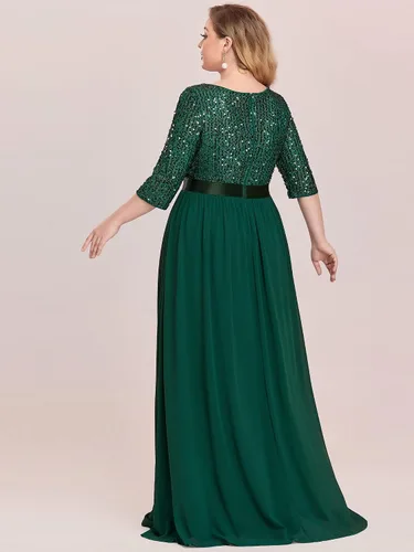 Miniatura 2 de Ever-Pretty 0683-PZ - Vestido largo de noche con lentejuelas y cuello redondo para mujer