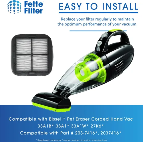 Miniatura 5 de Fette Filter - Filtro de vacío 97D5 compatible con aspiradora de mano Bissell Serie 33A1 35V4 47R5 Comparar con los números de pieza 2037416
