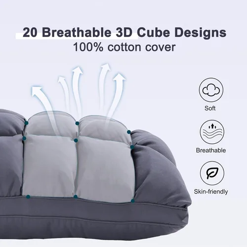 Miniatura 3 de YOUR MOON Almohadas suaves para dormir, almohadas de cama de apoyo, almohada alternativa de plumón esponjoso, almohadas de gel de hotel de lujo