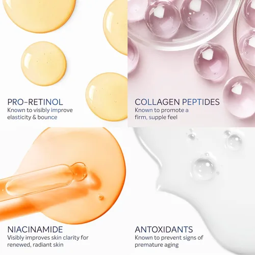 Miniatura 17 de Dove Suero Crema Pro-Retinol + Reafirmante para Elasticidad y Firmeza, con Péptidos de Colágeno, Niacinamida y Antioxidantes, Loción, 8 oz