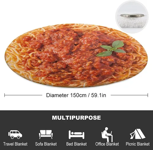Miniatura 2 de Manta de espaguetis de doble cara divertida y realista, manta gigante de 60 pulgadas, manta suave para adultos y niños