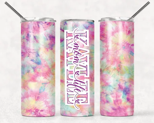 Miniatura 2 de Vaso personalizado Tie Dye Acero inoxidable de 20 onzas Taza personalizada para mujer Taza de viaje Taza de café de doble pared para bebidas
