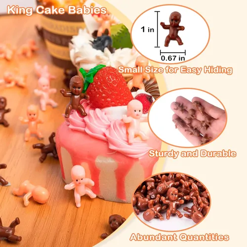 Miniatura 2 de Juego de cubos de hielo para baby shower, 36 piezas, mini plástico para bebé/fiesta King Cake/King Cake Baby/Non-comestible Cake Toppers