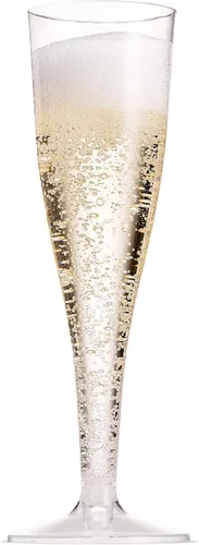 Miniatura 5 de Munfix Paquete de 30 copas de champán desechables de plástico transparente, vasos de tostado de 5 onzas para bodas, cócteles, mimosas