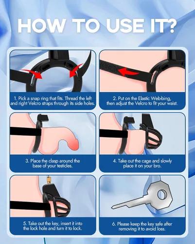 Miniatura 7 de Cinturón de castidad masculino jaula para pene - UTIMI Dispositivos de correa de castidad de plástico ajustable para hombre jaula de bondage