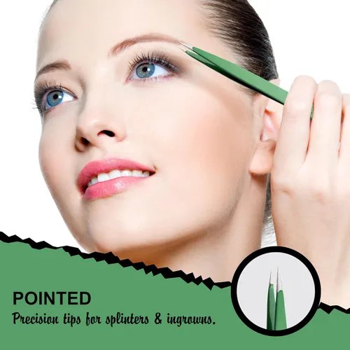 Miniatura 5 de Juego de pinzas para cejas, pinzas multicolor profesionales para mujeres y hombres, juego de pinzas de alta precisión para vello facial, arreglo