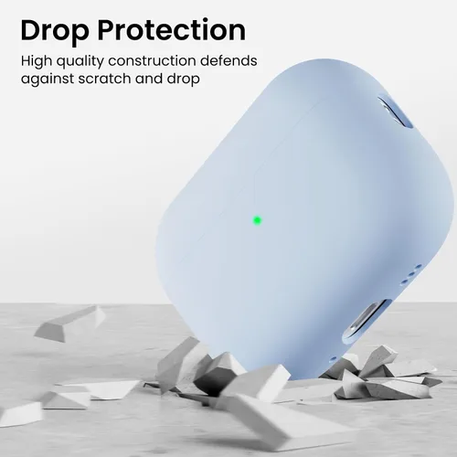 Miniatura 7 de ORNARTO Funda compatible con AirPods Pro 3 2025, silicona híbrida protectora completa para AirPods Pro de 3ª generación, cubierta frontal LED Azul