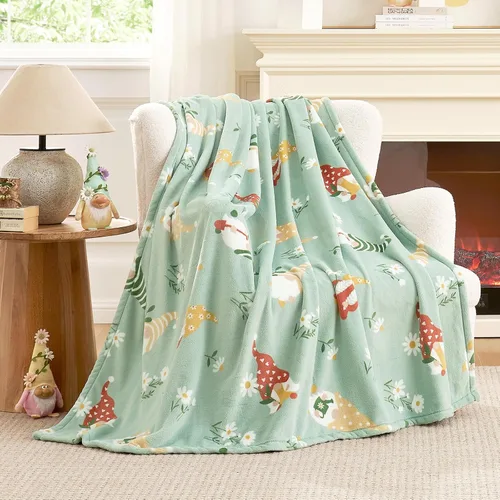 Miniatura 11 de Cozy Bliss Manta patriótica de gnomo, manta cálida para el 4 de julio, manta de felpa lechosa, ultra suave y acogedora para sofá, sofá y cama, azul