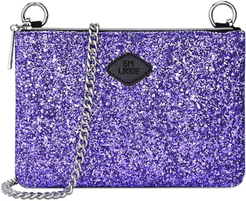 Miniatura 9 de Bolso de mano con bandolera GM LIKKIE para mujer, bolso de noche con purpurina, bolso de mano de lentejuelas para bodas y fiestas Glitter, Sequin