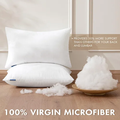 Miniatura 3 de MIULEE Juego de 2 rellenos de almohada decorativa de 12x20 pulgadas, rellenos de almohada no tejidos con relleno 100% virgen para sofá, sillón