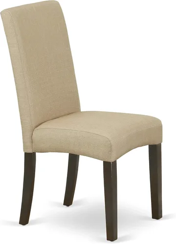 Miniatura 7 de EAST WEST FURNITURE Mesa rectangular de 4860 pulgadas y seis sillas Parson con patas de acabado capuchino y tela de lino, color marrón