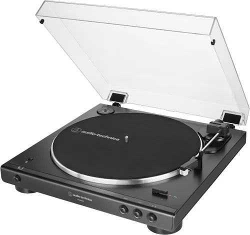 Audio-Technica AT-LP60XBT-BK Tocadiscos inalámbricos de transmisión por correa completamente automática (negro) (ATLP60XBTBK)