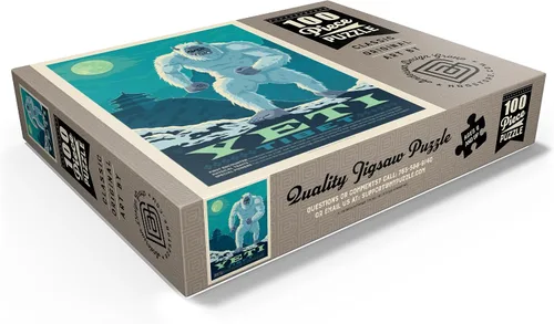 Miniatura 3 de MyPuzzle Mythical Creatures: Yeti, póster vintage, rompecabezas de 100 piezas para adultos