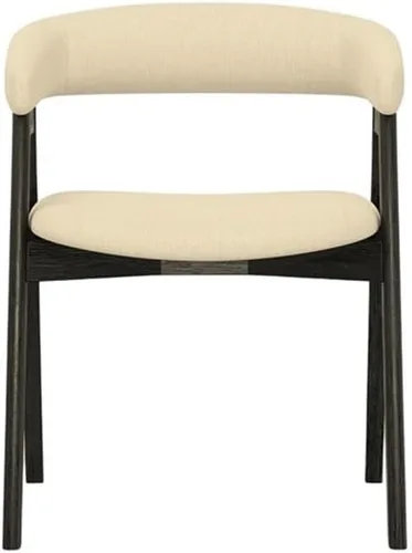 Miniatura 3 de Alpine Furniture Cove - Juego de 2 sillas de comedor vintage negras con respaldo curvo, marco de madera de goma maciza, estilo moderno para cocina
