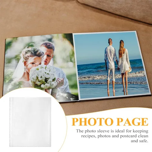 Miniatura 5 de Paquete de 25 hojas de repuesto para álbumes de fotos, fundas para 50 fotos, fundas para fotos de 5 x 7 pulgadas, 7 bolsillos para carpetas