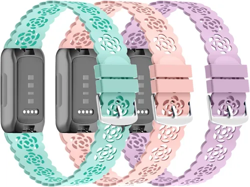 Miniatura 9 de Paquete de 3 correas de silicona delgadas compatibles con Fitbit Inspire 3/Inspire 2/Inspire HR/Inspire, correa de repuesto deportiva de silicona