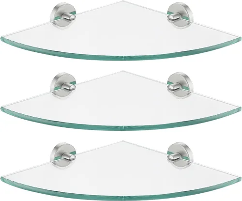 Miniatura 11 de JQK TGS190L10-PB-P2 - Estante de pared flotante de acero inoxidable 304 para baño, 10 x 10 pulgadas, 2 unidades, color negro