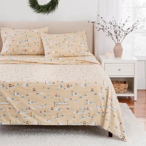 Miniatura 13 de Martha Stewart - Sábanas de franela de tamaño completo, algodón antibolitas y resistente a las arrugas, suaves al tacto para comodidad en todas